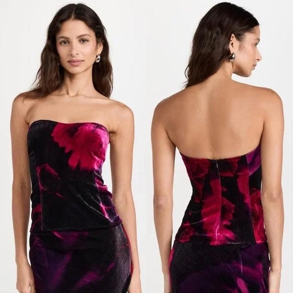 Retrofete Nat Velvet Floral Tube Top - Picture 1 of 4